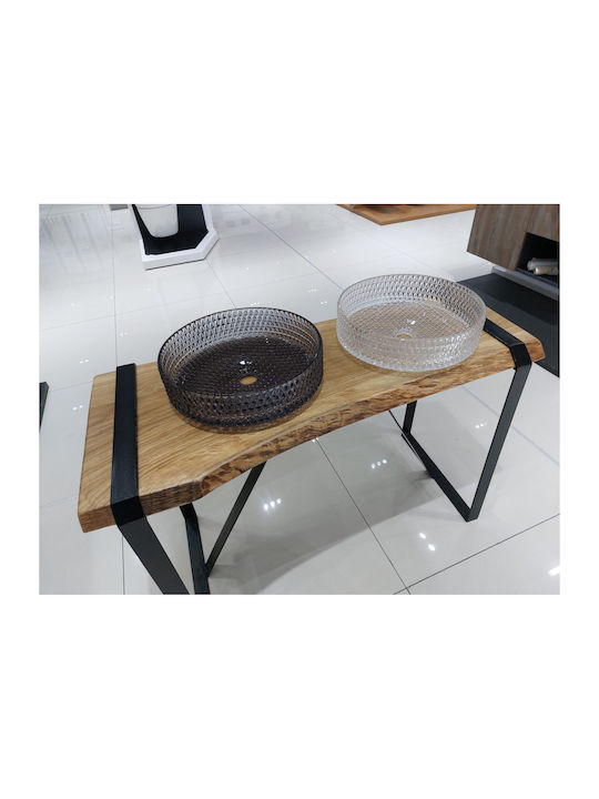 GL Aufgesetztes Waschbecken Glas 40x40cm Black