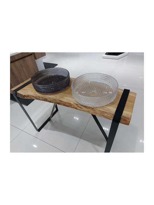 GL Aufgesetztes Waschbecken Glas 40x40cm Black