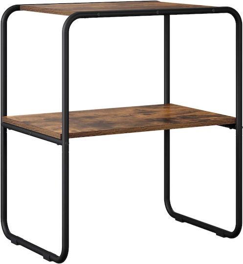 vidaXL Konsolentisch aus Holz & Metall Rauchiges Holz Eichenholz M60xB42,5xH70cm