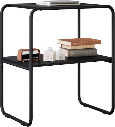 vidaXL Konsolentisch Aus Holz & Metall Schwarz Eiche M80xB42,5xH70cm