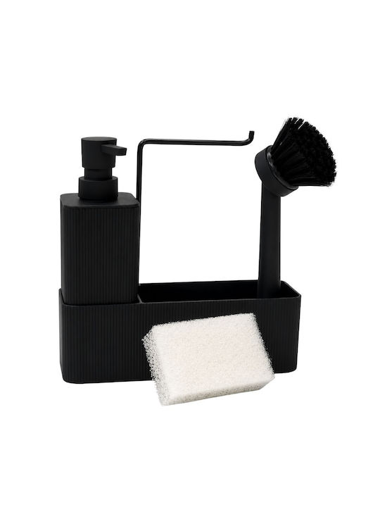 Iliadis Set de accesorii pentru baie din plastic negru 3 buc