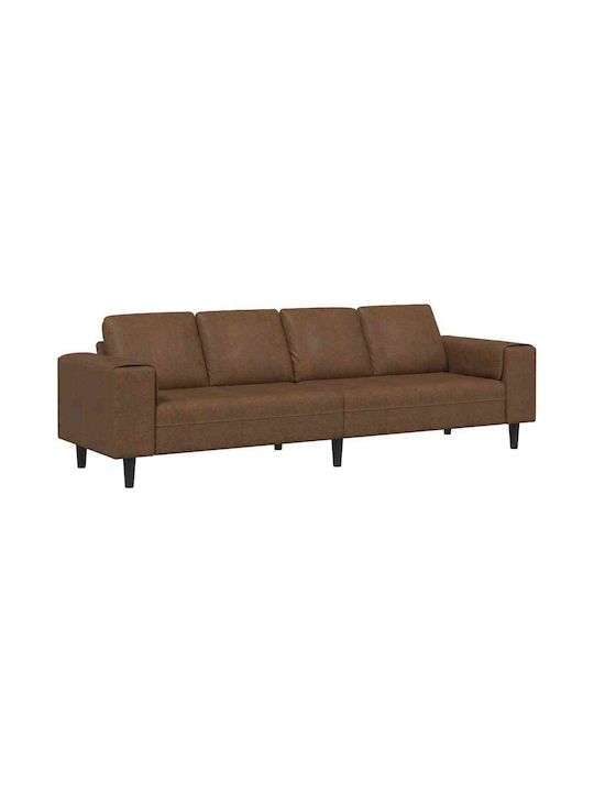 Γωνιακός Καναπές Δερματίνη Καφέ 250x77x76εκ.