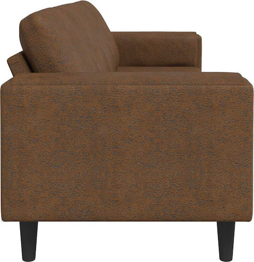 Corner Couch Artificial Leather Brown 250x77x76cm
