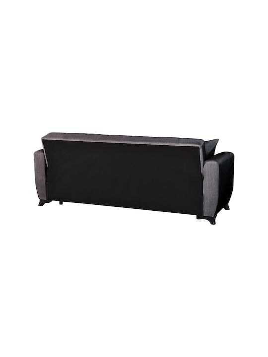 Modesto Canapea Extensibilă Cu Trei Locuri Cu Spațiu De Depozitare Neagră 213x84x86cm