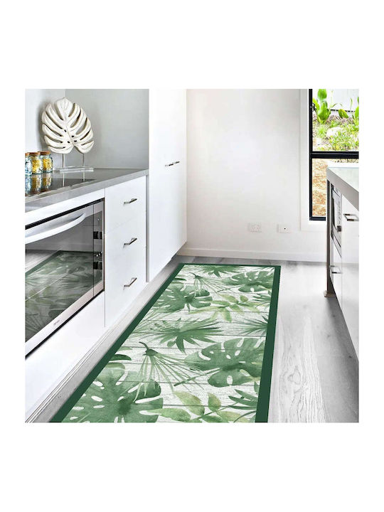 Ango Kitchen Mat Runner Waterproof with Anti-slip Underlay Green 50x180εκ.