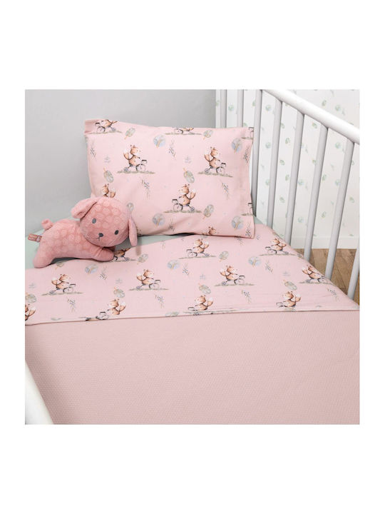 Baby Oliver Pătură Pepinieră Swaddling 100% Bumbac Roz 75x95 cm