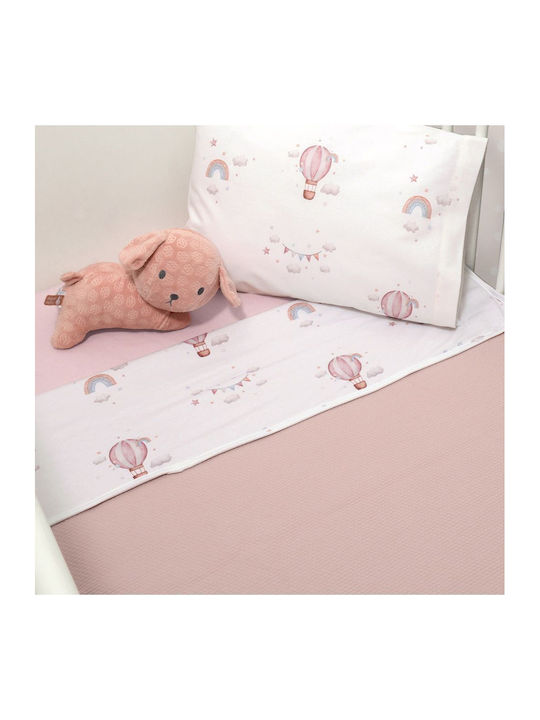 Baby Oliver Pătură Pepinieră Swaddling 100% Bumbac Roz 75x95 cm