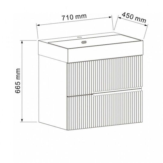 Inter Ceramic Eloria Bathroom Vanity Unit Without Sink L45xD71xH66.5cm Dark Green