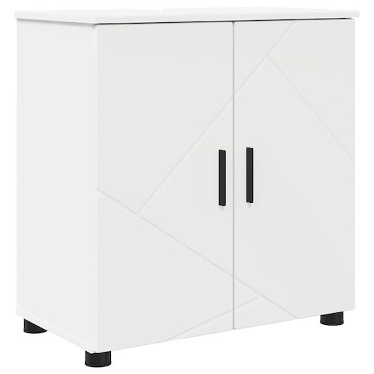 vidaXL Blat cu Lavoar, Oglindă & Coloană L61xW35xH64cm Alb