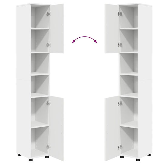 vidaXL Blat cu Lavoar, Oglindă & Coloană L61xW35xH64cm Alb