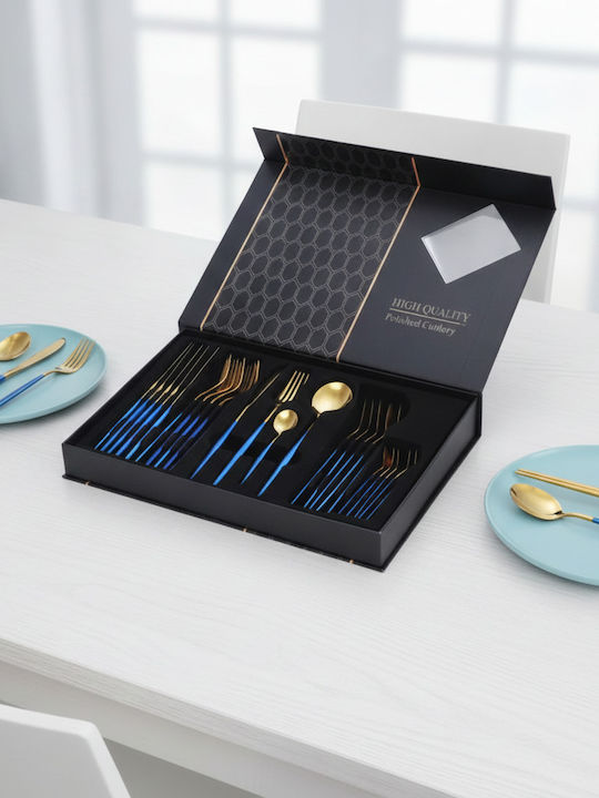 Cutlery Set Stainless Gold 24pcs