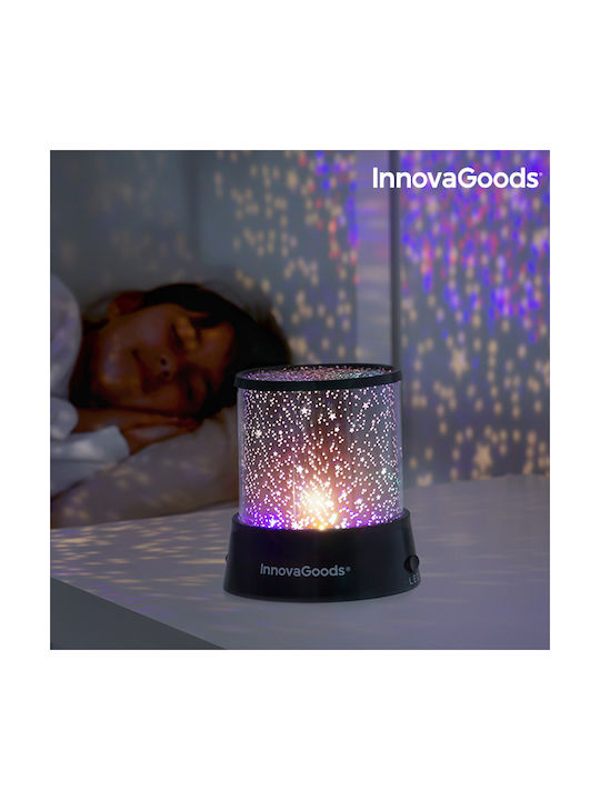 InnovaGoods Led Παιδικό Φωτιστικό Projector με Προβολή Αστεριών Μαύρο 12x11cm