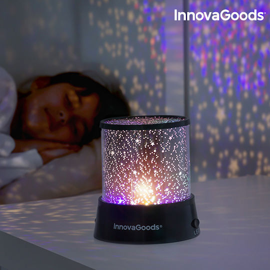 InnovaGoods Led Kids Table Lamp Projector with Star Projection Black 12x11cm