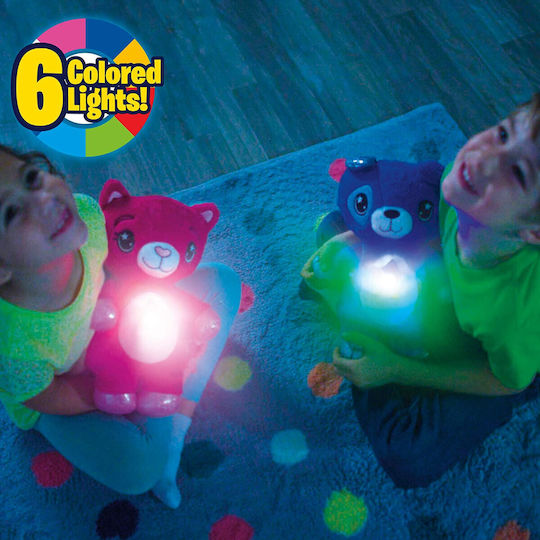LED Kinder Tischlampe Projektor Stern Teddy mit Sternprojektion Blau 30x16cm