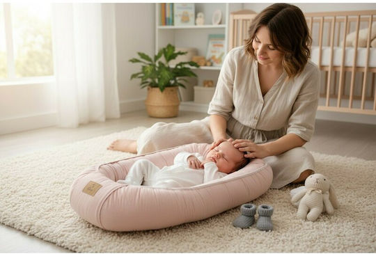 Qmini Baby-Kissen Nest Powder Pink 55x75cm