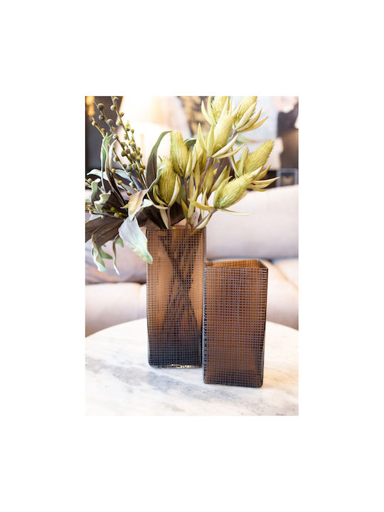 Liberta Decorative Glass Vase Honey Brown 16x12xH33cm