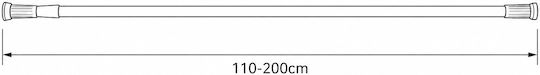 MRShome Teleskopische Duschvorhangstange Gerade Schwarze Φ22mm 110cm