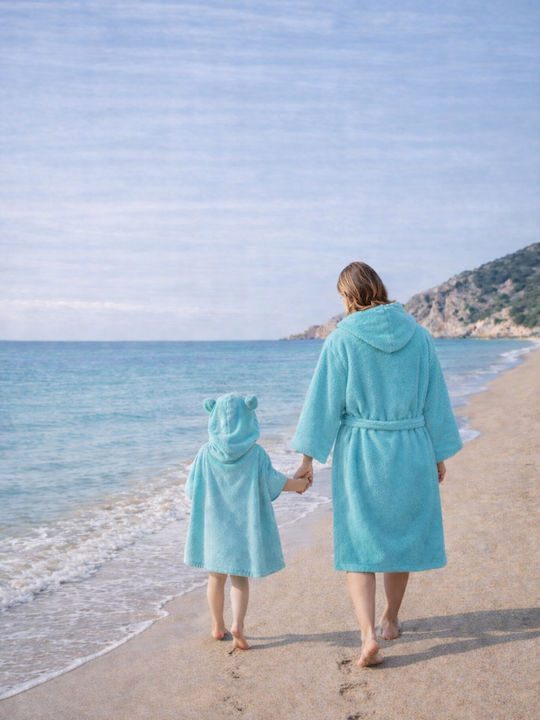 Cannon Bathrobe with Hood Nile Blue 300gr/m²