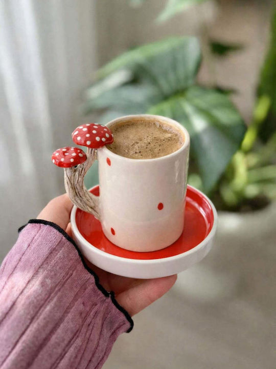 SteweHome Set Of Brown Ceramic Coffee Cups Brown 80ml 4 Pieces