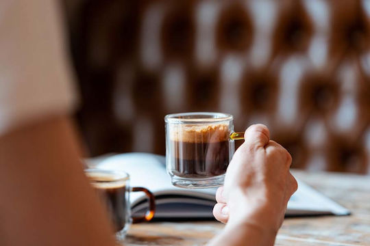 Vialli Design Set Tassen Kaffee Glas Transparent 80ml 2Stück