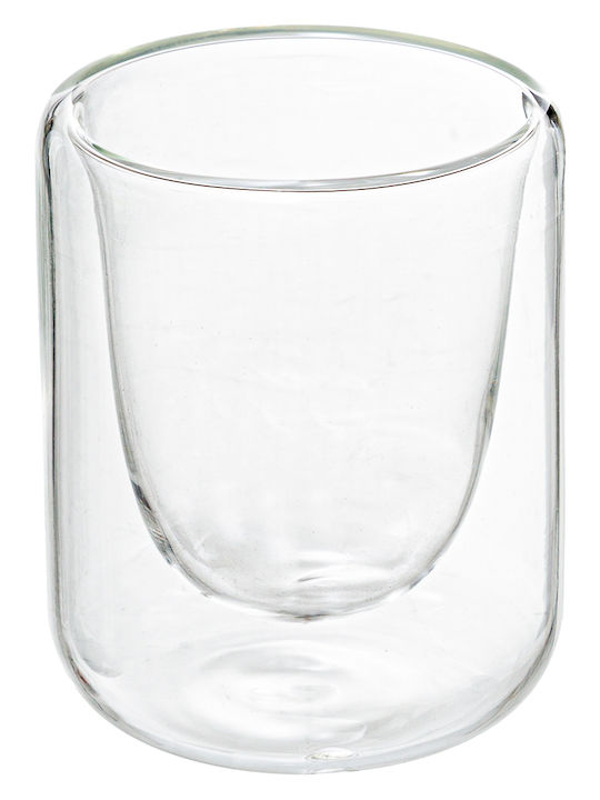 Set of Transparent Glass Espresso Cups 80ml 8pcs