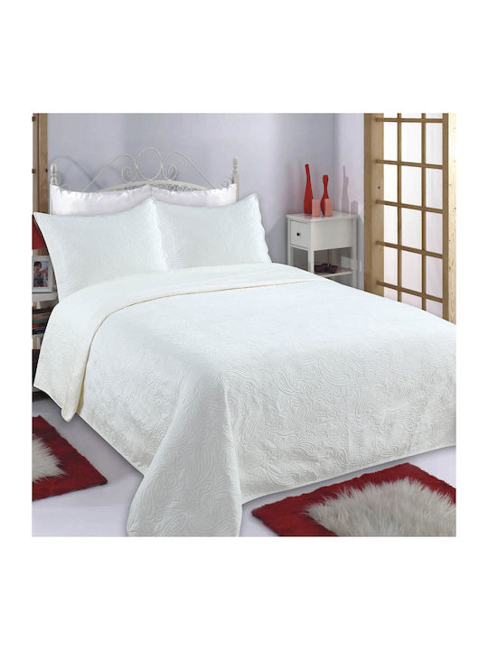 Silk Fashion Supersoft Σετ Κουβερλί Μονό Ivory 160x220cm 2τμχ