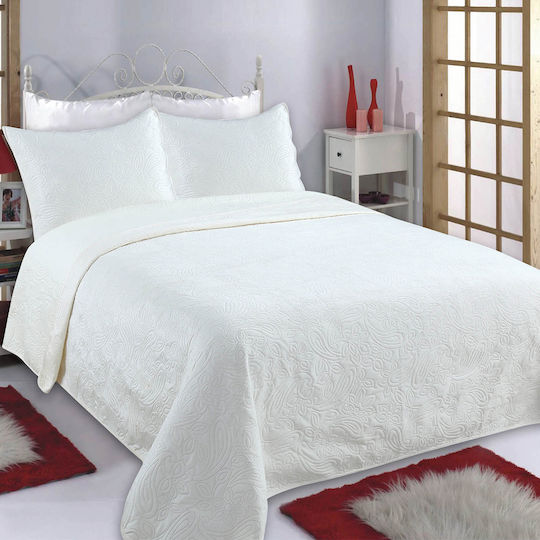 Silk Fashion Supersoft Σετ Κουβερλί Μονό Ivory 160x220cm 2τμχ
