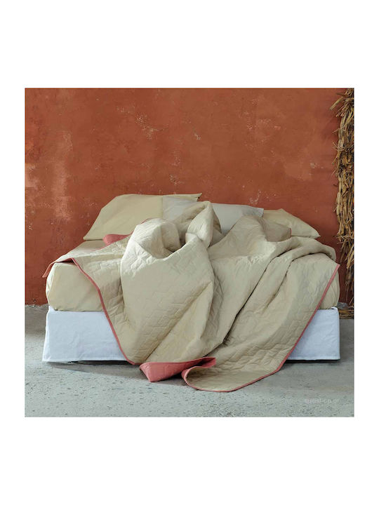 Nima Deploy Κουβερλί Υπέρδιπλο Βαμβακερό Tan / Mexican Beige 220x240cm