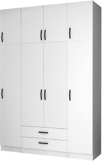 Четири врати с таванско помещение Ricardo 160x51.8x240см Бял