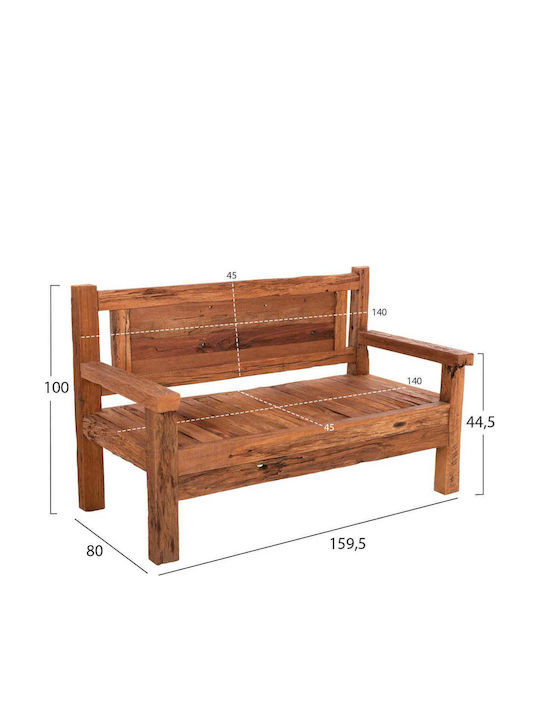 Bank Außenbereich Holz 160x80x100cm
