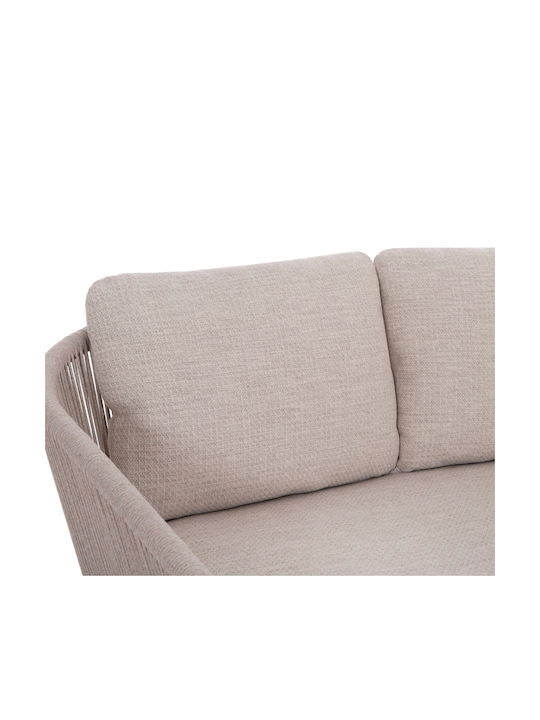 Bench Outdoor Metal White with Pillows 157x149x80cm
