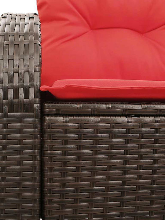 Διθέσιος Καναπές Εξωτερικού Χώρου Rattan 124x62x85cm