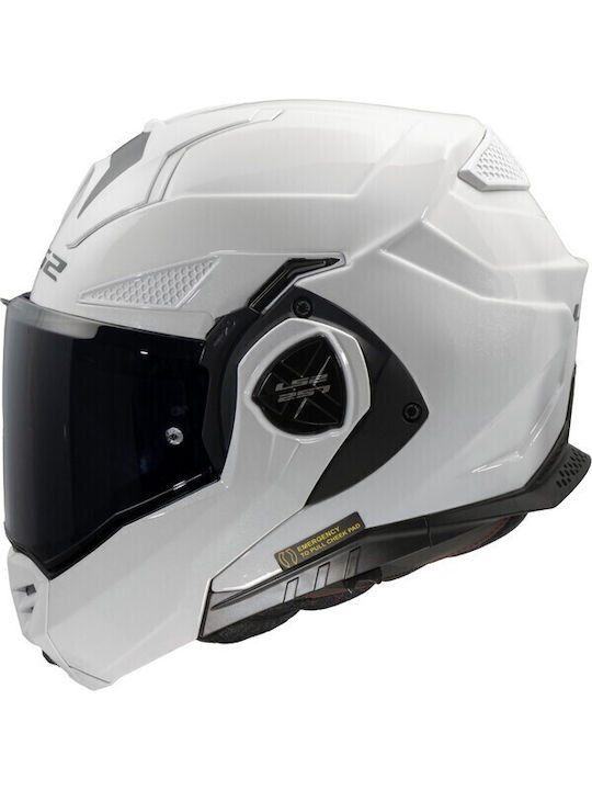 LS2 Advant X Flip-Up with Sun Visor ECE 22.06 Gloss White