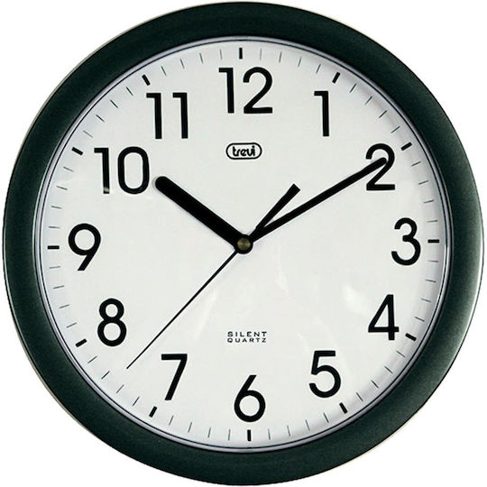Trevi Wanduhr Schwarz Ø24cm