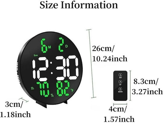Led Wall Clock Digital Black
