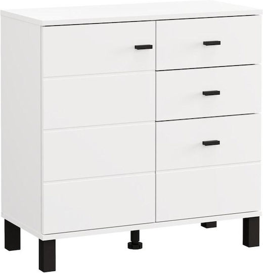 Wooden Sideboard with Drawers White 77x35x78cm Wooden Sideboard with Drawers White 77x35x78cm