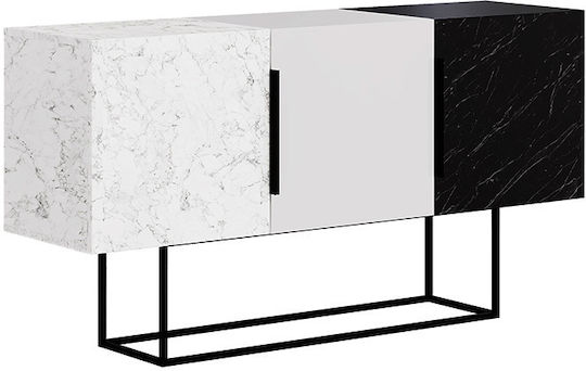 Мебели за съхранение Tontini дървен Бяло / черно 150x42x79.5см