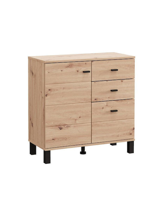 Wooden Sideboard with Drawers Artisan Oak 77x35x78cm