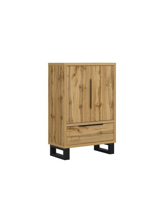 Sideboard Avicavu 128 from Wood & Metal with Drawers Oak 45x45x89cm