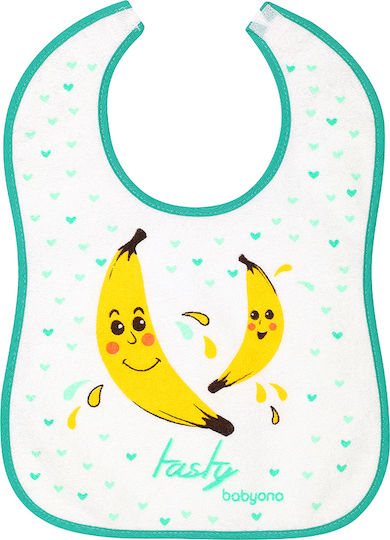 Babyono Waterproof Bib from 100% Cotton with Hoop & Loop Fastener Blue, Blueberry for 9 m+