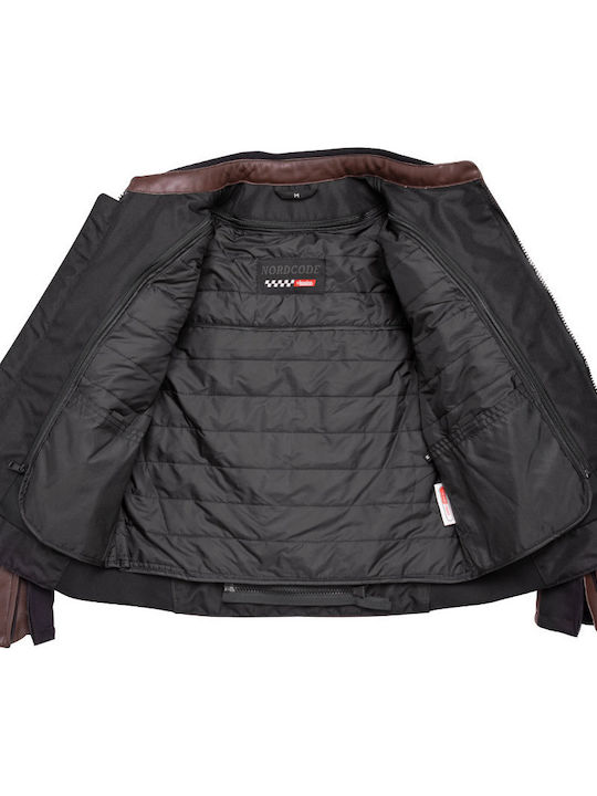 Nordcode Oversize Winter Men's Motorcycle Jacket Leather Brown