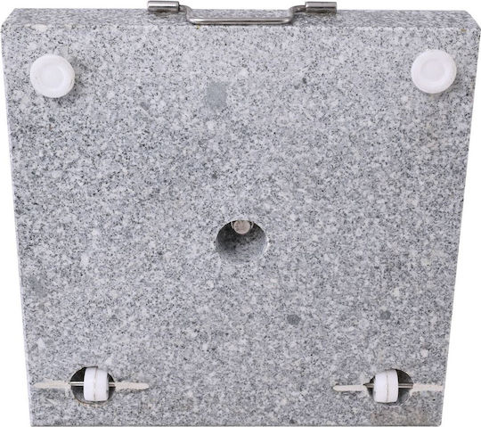 Bază pătrată pentru umbrelă, granit inox #304, 40kg, 45x45 H.7 5/37cm, granit metal Technostone-Technomarble E932