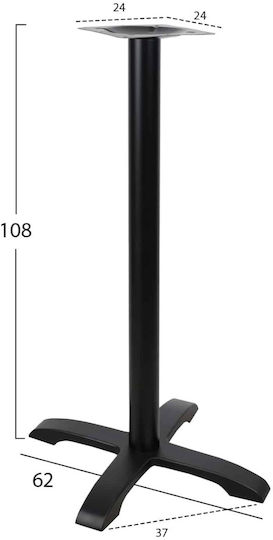 Freebox Stand De Masă Din Fontă Neagră 62x62x108cm