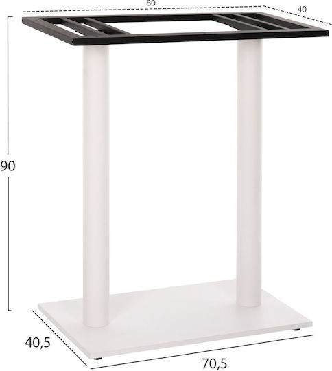 HomeMarkt Bar-Tischfuß aus Metall White Checkmate 80x40x90cm