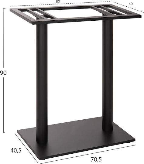 HomeMarkt Bar-Tischfuß aus Metall Black Checkmate 80x40x90cm