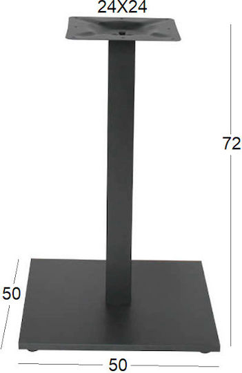 Zita Plus Flat Βάση Τραπεζιού Μεταλλική Μαύρη 50x50x72cm