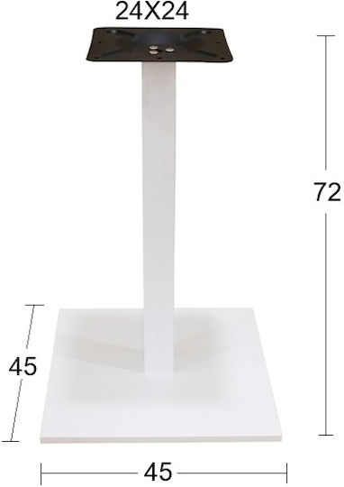 Zita Plus Flat Βάση Τραπεζιού Μεταλλική με Ρεγουλατόρο Λευκή 45x45x72cm