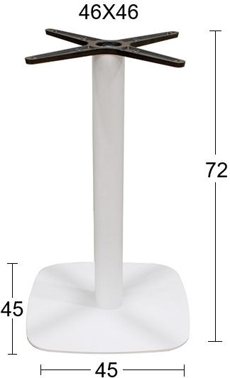 Zita Plus Flat-s Βάση Τραπεζιού Μεταλλική Λευκή 45x45x72cm