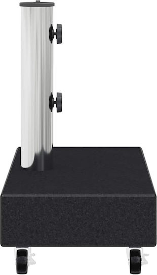 vidaXL Stand de umbrelă din Fontă cu Roți Negru 45x25x8cm