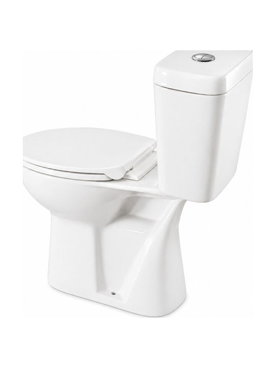 Gloria Rimless Boden-WC mit Spülung mit Deckel Soft Close Weiß